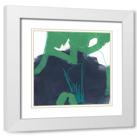 Jungle Gesture II White Modern Wood Framed Art Print with Double Matting by Vess, June Erica