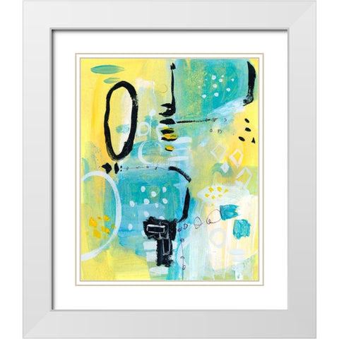 Floating Atmosphere III White Modern Wood Framed Art Print with Double Matting by Wang, Melissa