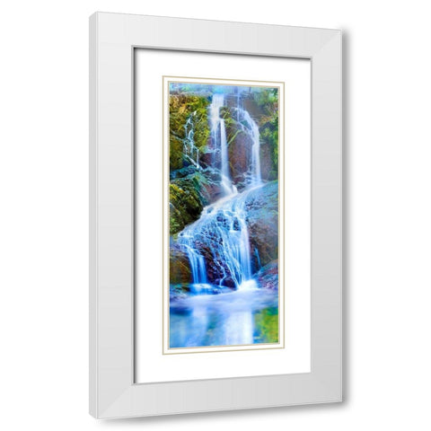 Vertical Water II White Modern Wood Framed Art Print with Double Matting by McLoughlin, James