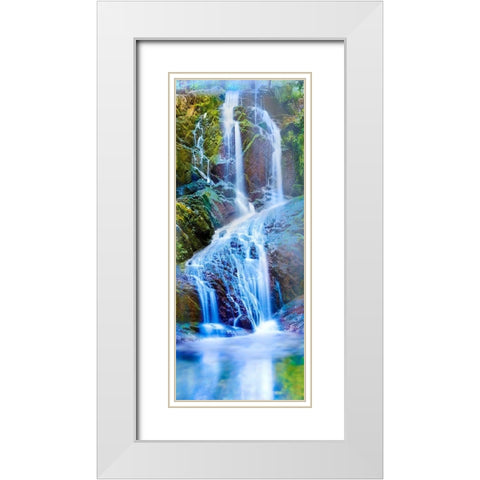 Vertical Water II White Modern Wood Framed Art Print with Double Matting by McLoughlin, James