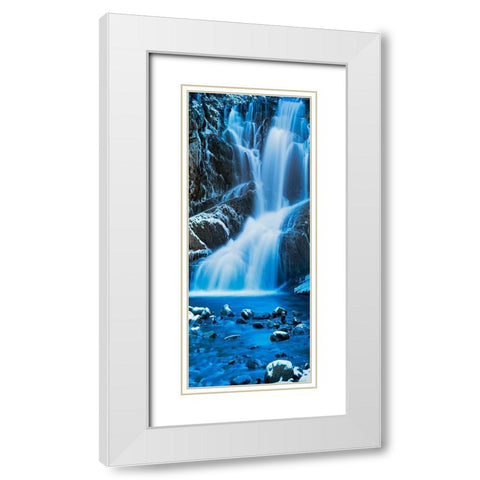 Vertical Water III White Modern Wood Framed Art Print with Double Matting by McLoughlin, James