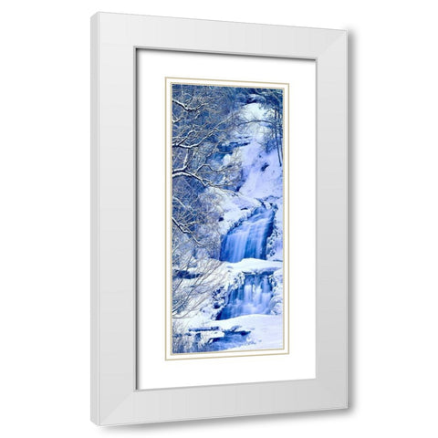 Vertical Water IV White Modern Wood Framed Art Print with Double Matting by McLoughlin, James