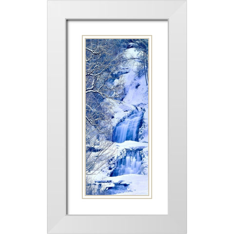 Vertical Water IV White Modern Wood Framed Art Print with Double Matting by McLoughlin, James