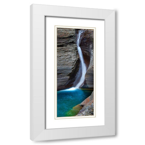 Vertical Water VIII White Modern Wood Framed Art Print with Double Matting by McLoughlin, James