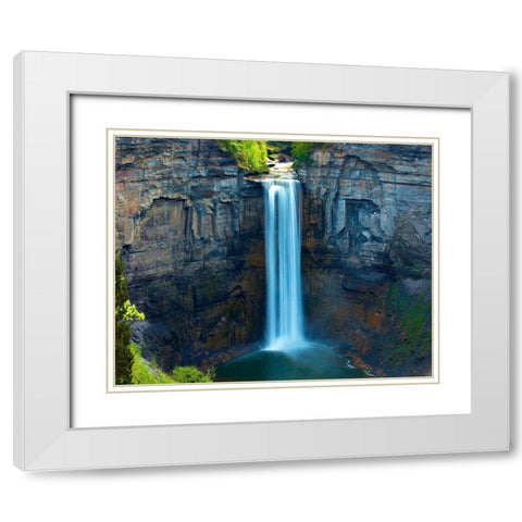 Waterfall Portrait I White Modern Wood Framed Art Print with Double Matting by McLoughlin, James