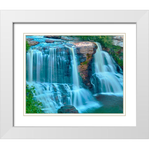 Waterfall Portrait II White Modern Wood Framed Art Print with Double Matting by McLoughlin, James