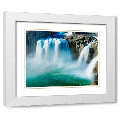 Waterfall Portrait IV White Modern Wood Framed Art Print with Double Matting by McLoughlin, James