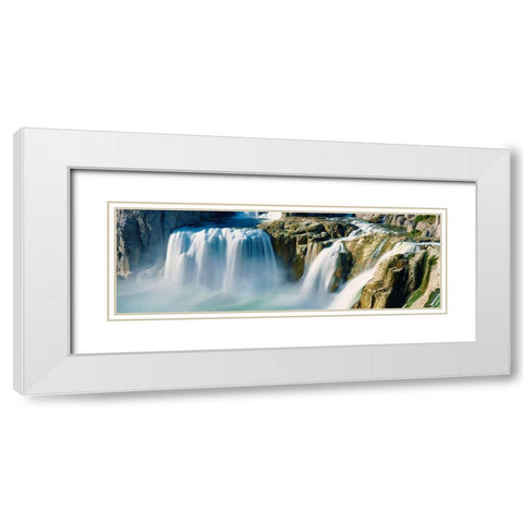 Waterfall Panorama IV White Modern Wood Framed Art Print with Double Matting by McLoughlin, James