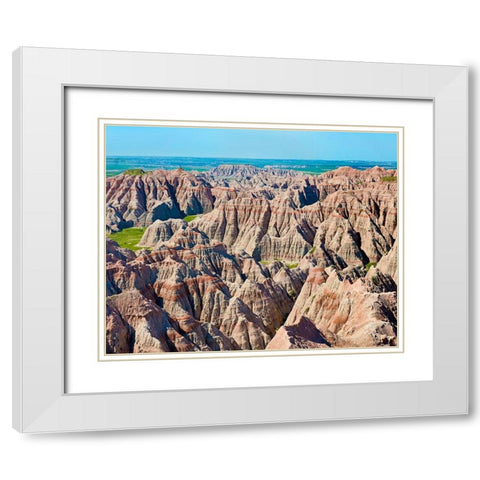 Badlands IV White Modern Wood Framed Art Print with Double Matting by McLoughlin, James