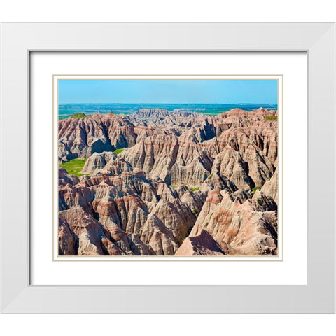 Badlands IV White Modern Wood Framed Art Print with Double Matting by McLoughlin, James