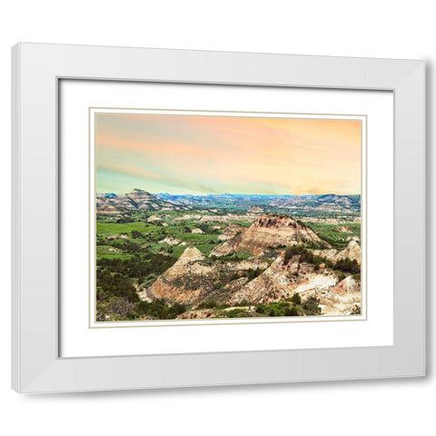 Badlands V White Modern Wood Framed Art Print with Double Matting by McLoughlin, James