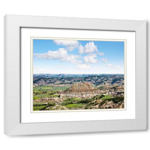 Badlands VI White Modern Wood Framed Art Print with Double Matting by McLoughlin, James