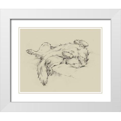 Dog Tired II White Modern Wood Framed Art Print with Double Matting by Harper, Ethan