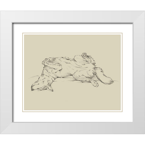Dog Tired IV White Modern Wood Framed Art Print with Double Matting by Harper, Ethan