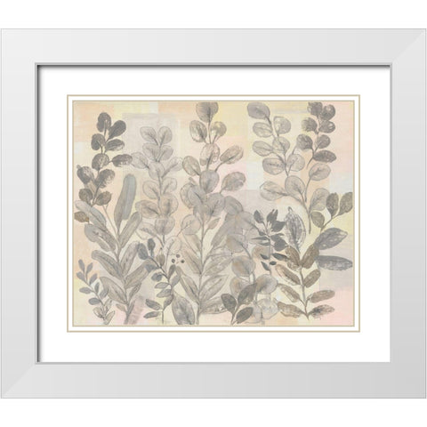 Leaf Pattern I White Modern Wood Framed Art Print with Double Matting by OToole, Tim