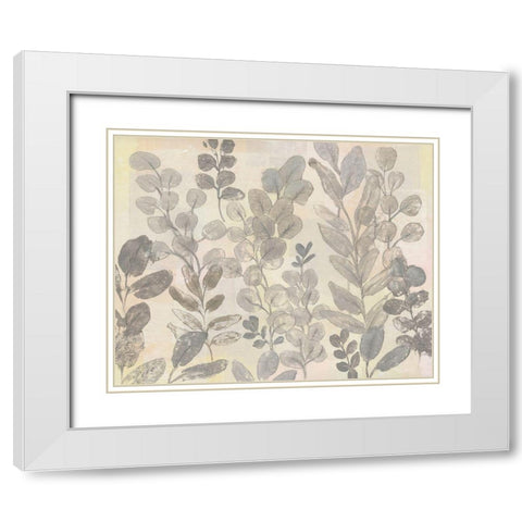 Leaf Pattern II White Modern Wood Framed Art Print with Double Matting by OToole, Tim