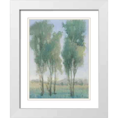 Tree Grove II White Modern Wood Framed Art Print with Double Matting by OToole, Tim