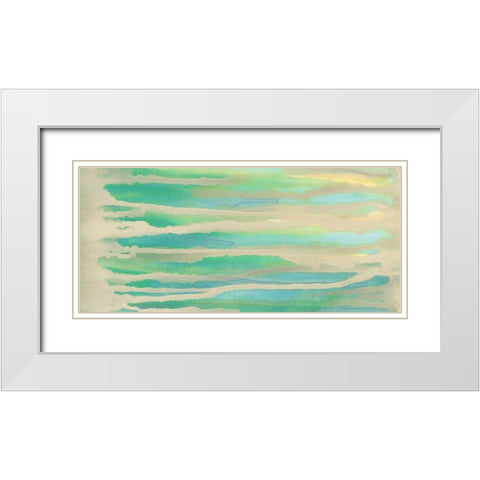 Streaming Sea II White Modern Wood Framed Art Print with Double Matting by Stramel, Renee W.