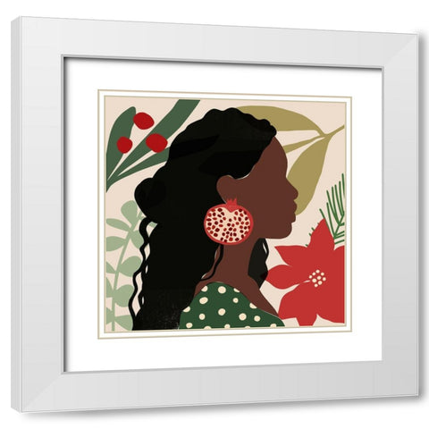 Christmas Earring I White Modern Wood Framed Art Print with Double Matting by Barnes, Victoria