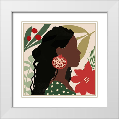 Christmas Earring I White Modern Wood Framed Art Print with Double Matting by Barnes, Victoria