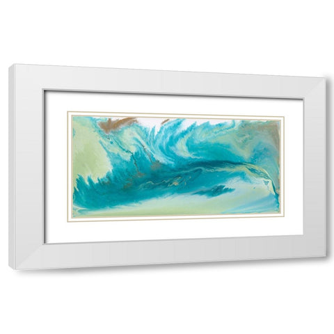 Breaking Surf I White Modern Wood Framed Art Print with Double Matting by Ilosky, Pam