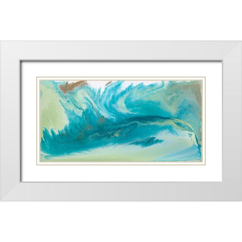 Breaking Surf I White Modern Wood Framed Art Print with Double Matting by Ilosky, Pam