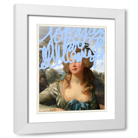 Concealed Portrait III White Modern Wood Framed Art Print with Double Matting by Barnes, Victoria