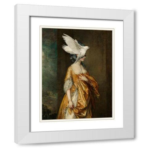 Flightless Bird II White Modern Wood Framed Art Print with Double Matting by Barnes, Victoria