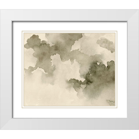 Antique Sky II White Modern Wood Framed Art Print with Double Matting by Caroline, Emma