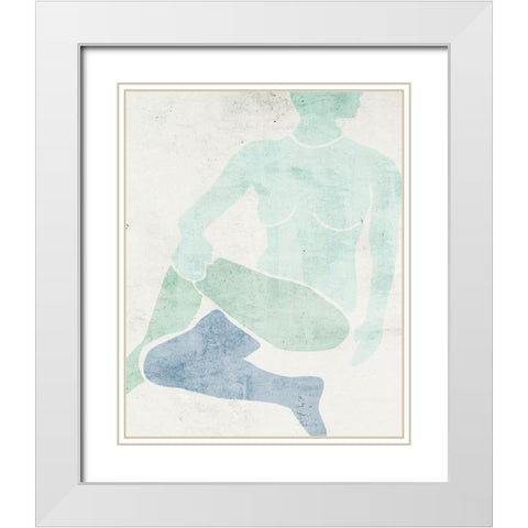 Stretching II White Modern Wood Framed Art Print with Double Matting by Wang, Melissa