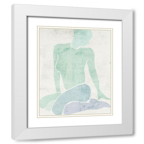 Stretching III White Modern Wood Framed Art Print with Double Matting by Wang, Melissa