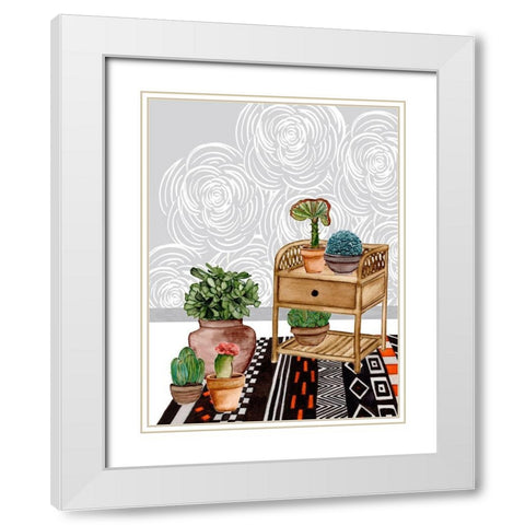 Desert Weavers II White Modern Wood Framed Art Print with Double Matting by Wang, Melissa