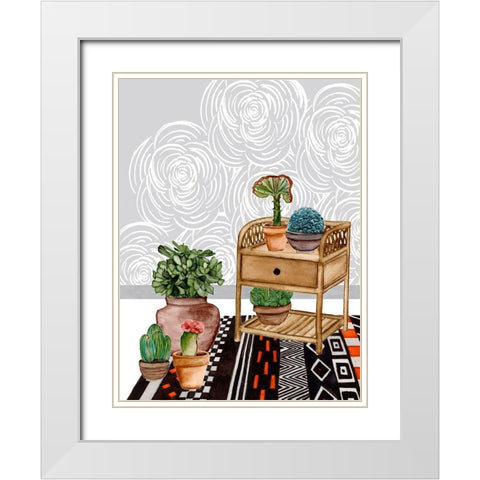 Desert Weavers II White Modern Wood Framed Art Print with Double Matting by Wang, Melissa