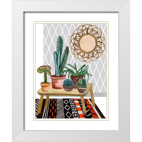 Desert Weavers IV White Modern Wood Framed Art Print with Double Matting by Wang, Melissa