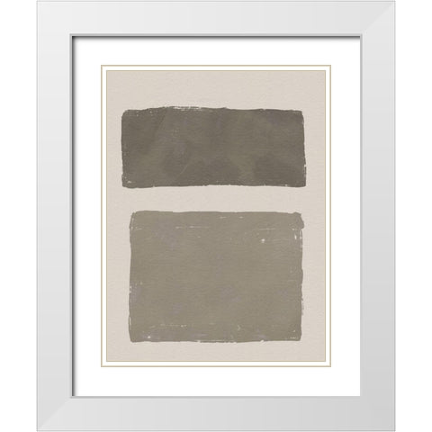 Neutral Color Block I White Modern Wood Framed Art Print with Double Matting by Green, Jacob