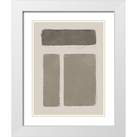 Neutral Color Block IV White Modern Wood Framed Art Print with Double Matting by Green, Jacob