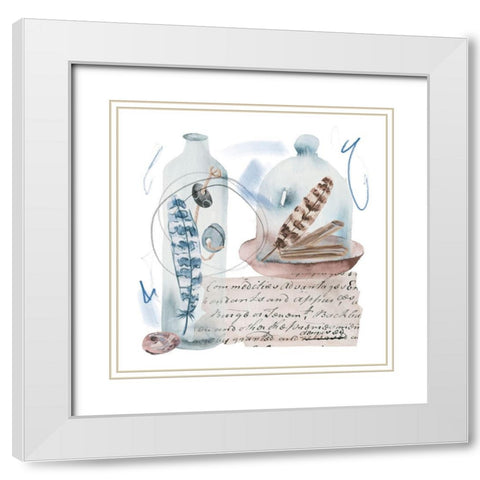 Message in a Bottle I White Modern Wood Framed Art Print with Double Matting by Wang, Melissa