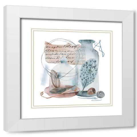 Message in a Bottle II White Modern Wood Framed Art Print with Double Matting by Wang, Melissa