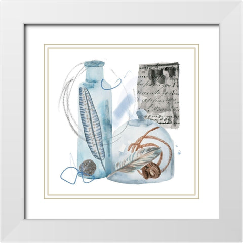 Message in a Bottle IV White Modern Wood Framed Art Print with Double Matting by Wang, Melissa