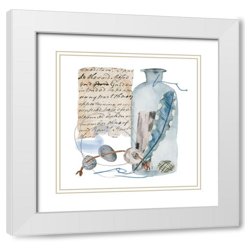 Message in a Bottle VI White Modern Wood Framed Art Print with Double Matting by Wang, Melissa