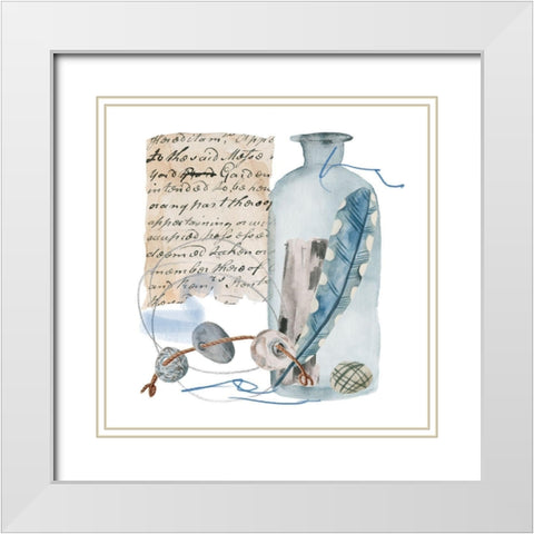 Message in a Bottle VI White Modern Wood Framed Art Print with Double Matting by Wang, Melissa