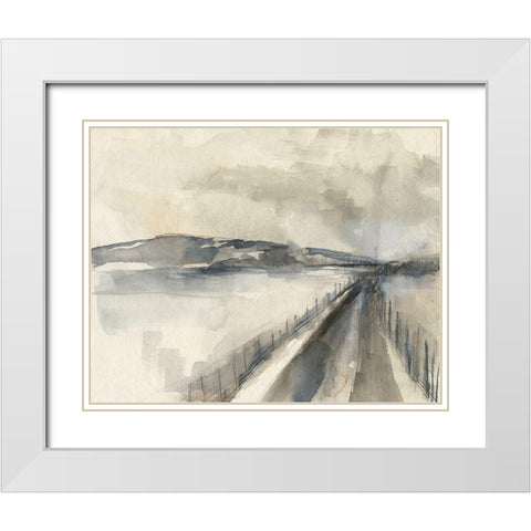 Vanishing Pathway II White Modern Wood Framed Art Print with Double Matting by Goldberger, Jennifer