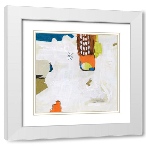 Neon City Lights II White Modern Wood Framed Art Print with Double Matting by Wang, Melissa