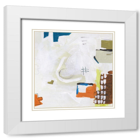 Neon City Lights V White Modern Wood Framed Art Print with Double Matting by Wang, Melissa