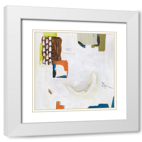 Neon City Lights VI White Modern Wood Framed Art Print with Double Matting by Wang, Melissa