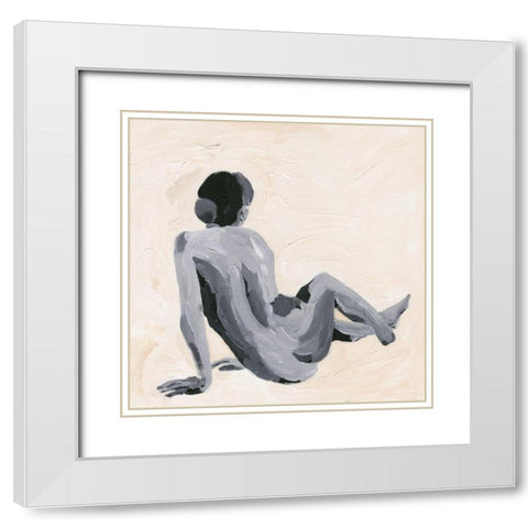 Intimity I White Modern Wood Framed Art Print with Double Matting by Wang, Melissa