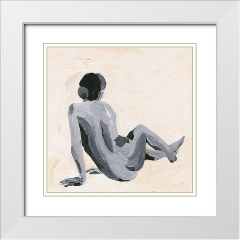 Intimity I White Modern Wood Framed Art Print with Double Matting by Wang, Melissa