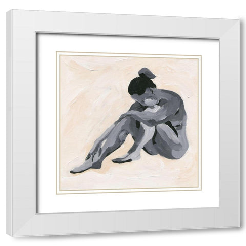 Intimity II White Modern Wood Framed Art Print with Double Matting by Wang, Melissa