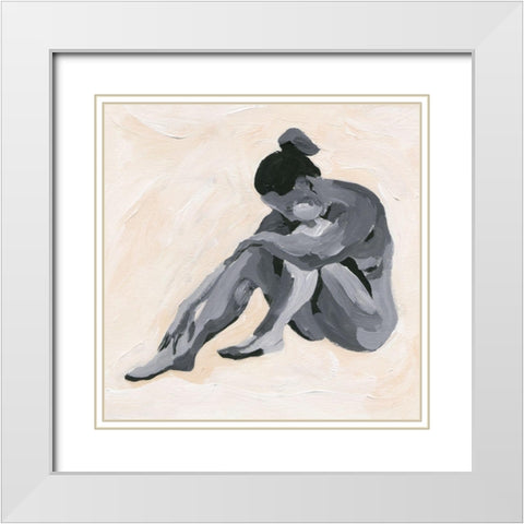 Intimity II White Modern Wood Framed Art Print with Double Matting by Wang, Melissa