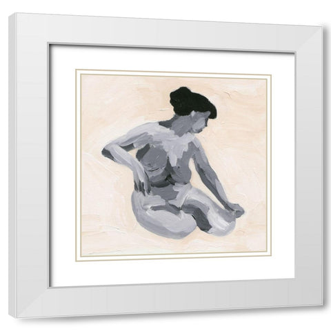 Intimity III White Modern Wood Framed Art Print with Double Matting by Wang, Melissa